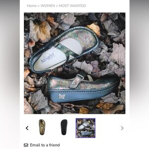 Algeria Mary Jane Clog Classic Iridescent Snake Skin so 8.5